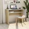 vidaXL Desk White and Sonoma Oak 90x50x74 cm Engineered Wood