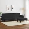 vidaXL 2-Seater Sofa Bed with Footstool Black Velvet