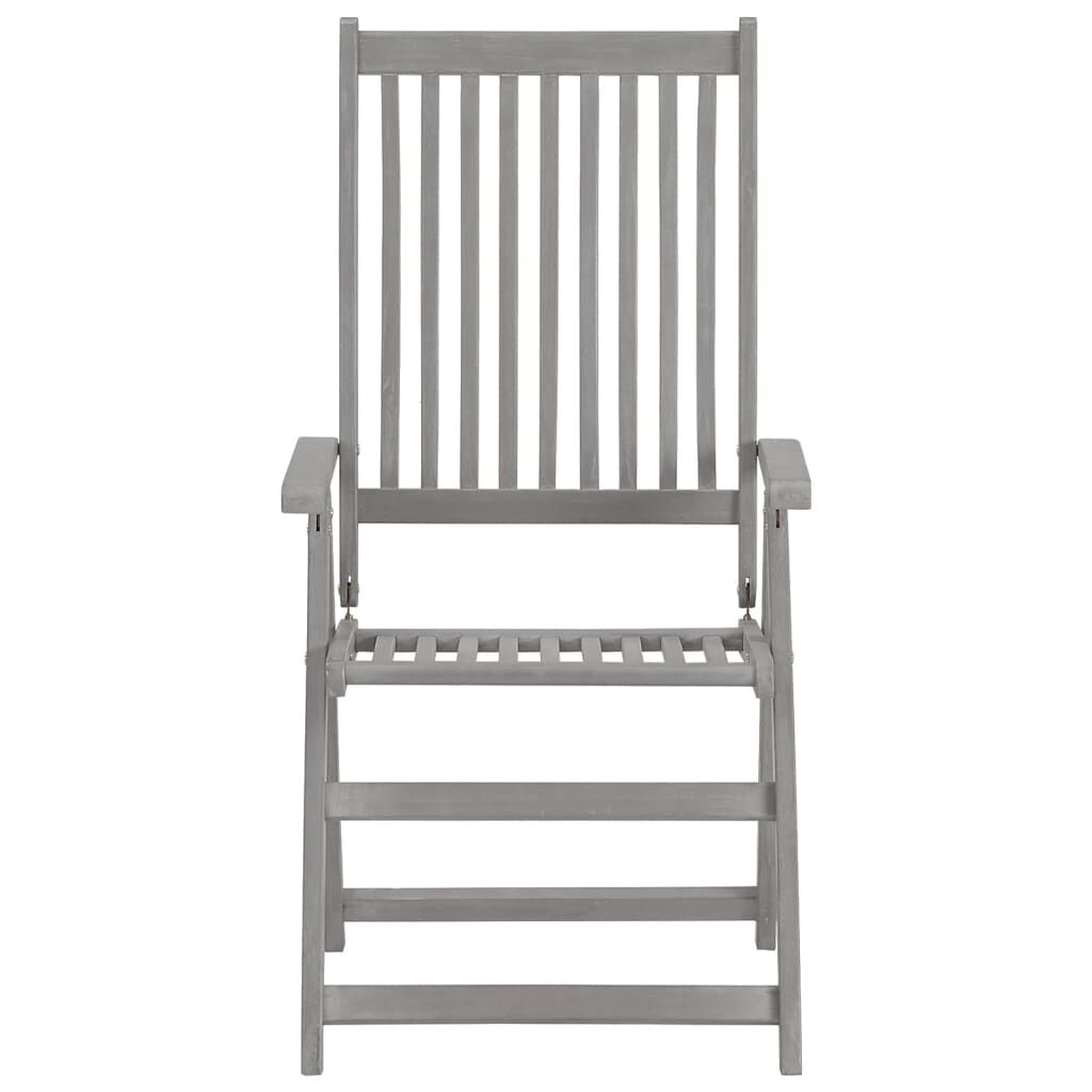 vidaXL Garden Reclining Chairs 3 pcs with Cushions Solid Acacia Wood