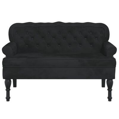 vidaXL Bench with Backrest Black 119.5x64.5x75 cm Velvet