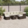 vidaXL 10 Piece Garden Sofa Set with Cushions Brown Poly Rattan