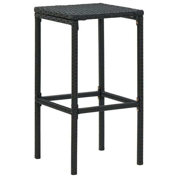 vidaXL 7 Piece Garden Bar Set with Cushions Black
