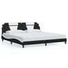 vidaXL Bed Frame "Viana" with LED without Mattress Black and White 193x203 cm
