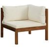 vidaXL 8 Piece Garden Lounge Set with Cream Cushion Solid Acacia Wood