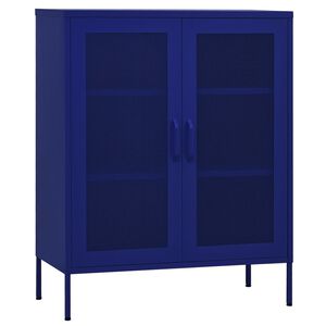 vidaXL Storage Cabinet Navy Blue 80x35x101.5 cm Steel
