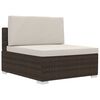 vidaXL 4 Piece Garden Sofa Set with Cushions Poly Rattan Brown