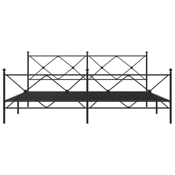 vidaXL Metal Bed Frame without Mattress with Footboard Black 193x203cm