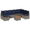 vidaXL Garden Sofa Set with Cushion 9 pcs Grey Poly Rattan