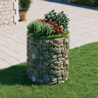 vidaXL Circular Gabion Pole Galvanised Steel Ø100x100 cm