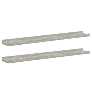vidaXL Wall Shelves 2 pcs Concrete Grey 80x9x3 cm