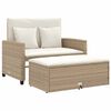 vidaXL Garden Sofa with Cushions 2-Seater Beige Poly Rattan