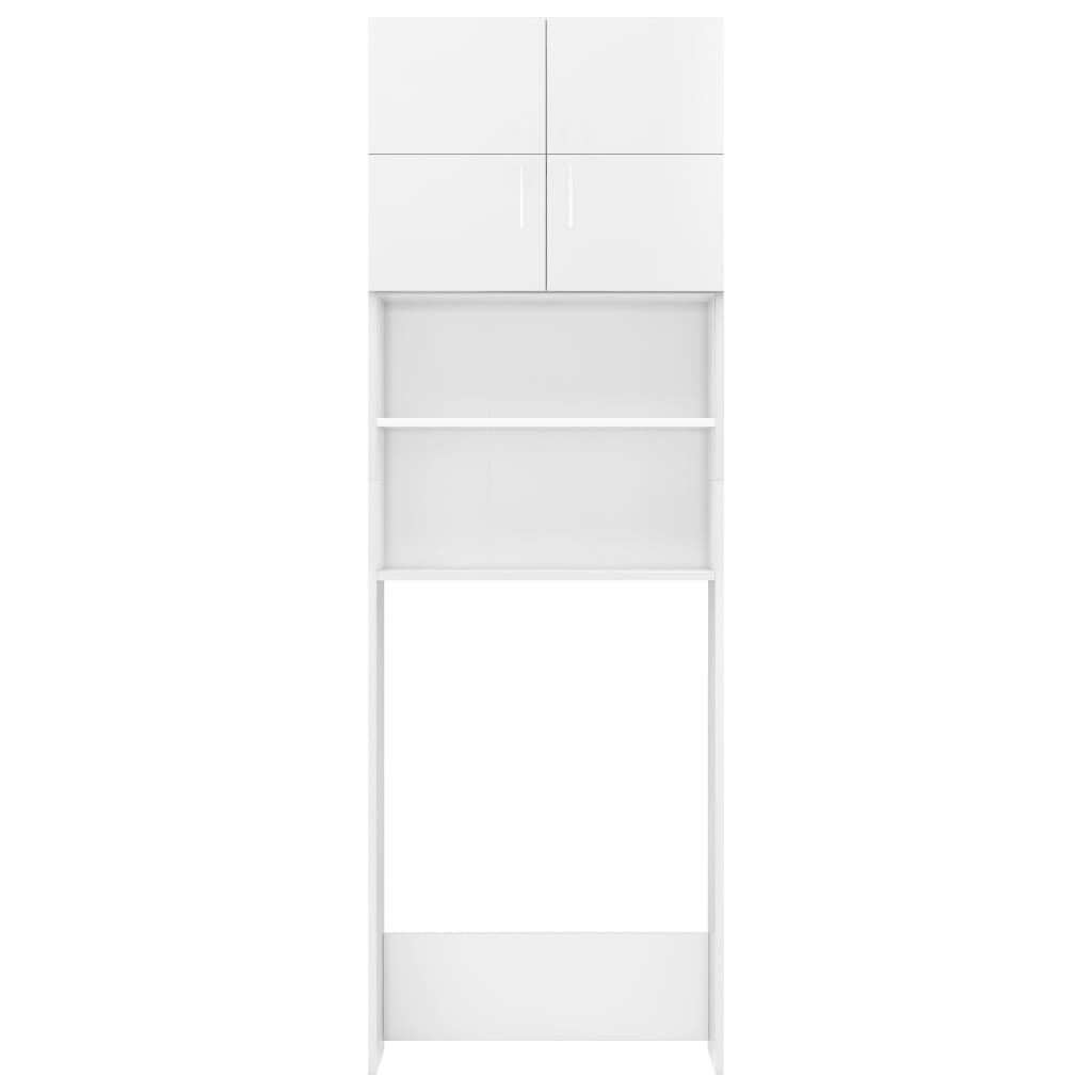 vidaXL Washing Machine Cabinet High Gloss White 64x25.5x190 cm Engineered Wood