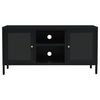 vidaXL TV Cabinet Black 105x35x52 cm Steel and Glass