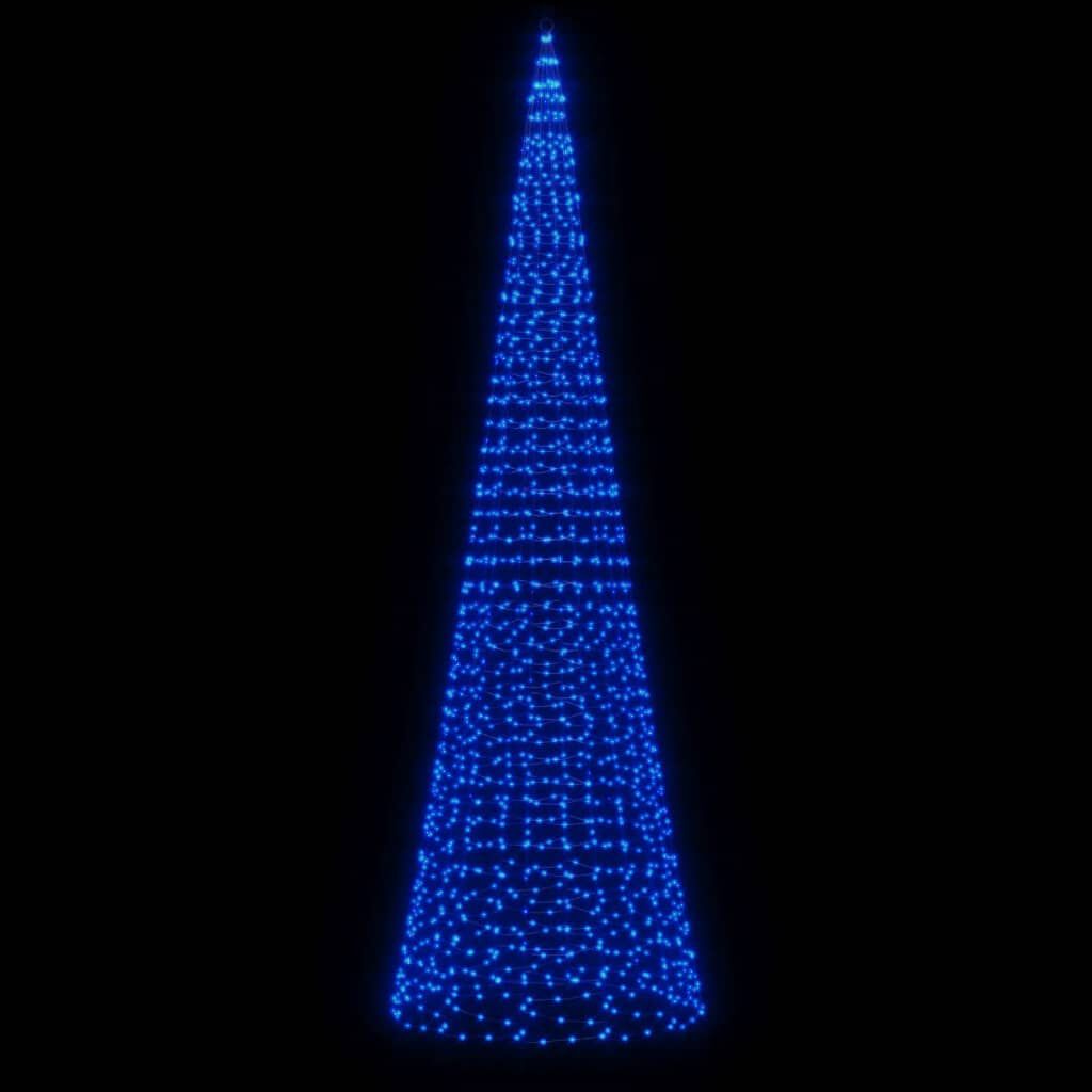 vidaXL Christmas Tree Light on Flagpole 1534 LEDs Blue 500 cm