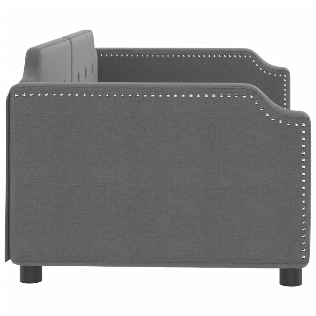 vidaXL Day Bed without Mattress Dark Grey 100x190 cm Fabric