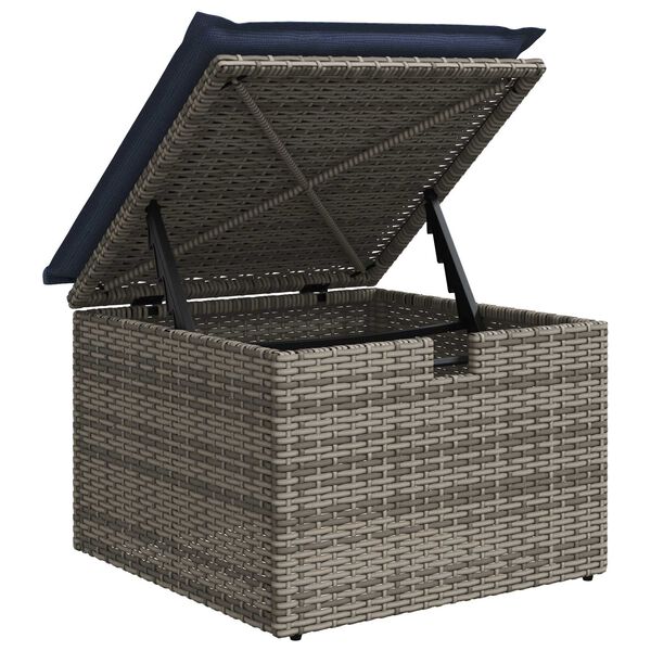 vidaXL 7 Piece Garden Sofa Set with Cushions Grey Poly Rattan