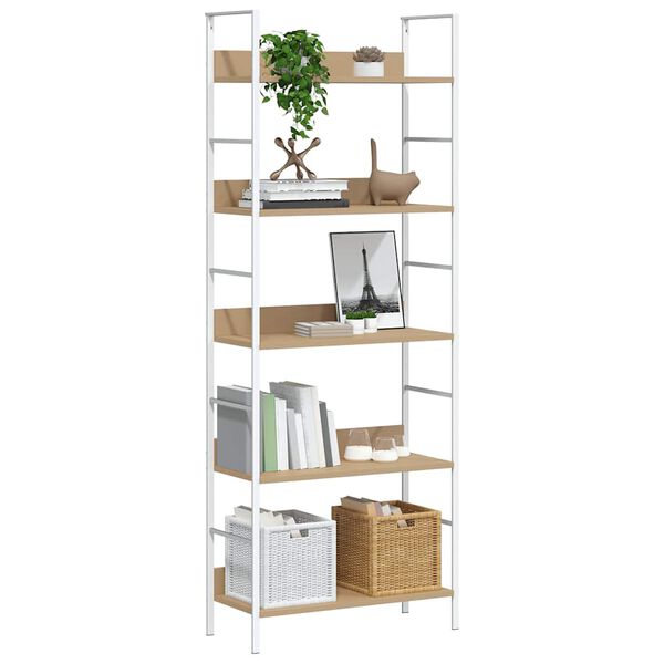 vidaXL 5-Layer Book Shelf Oak 60x27.6x158.5 cm Engineered Wood