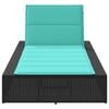 vidaXL Sunbed with Floating Cushion Black Poly Rattan