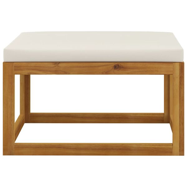vidaXL 9 Piece Garden Lounge Set with Cushion Cream Solid Acacia Wood