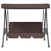 vidaXL Garden Swing Bench with Adjustable Canopy Coffee Brown Steel