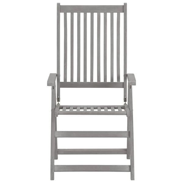 vidaXL Garden Reclining Chairs 3 pcs with Cushions Solid Acacia Wood