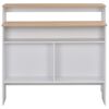 vidaXL Bar Table with 2 Table Tops White and Oak 130x40x120 cm