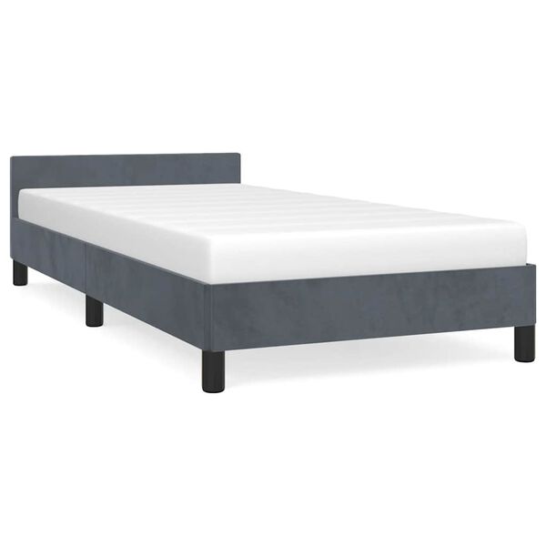 vidaXL Bed Frame without Mattress Dark Grey 100x203 cm Velvet