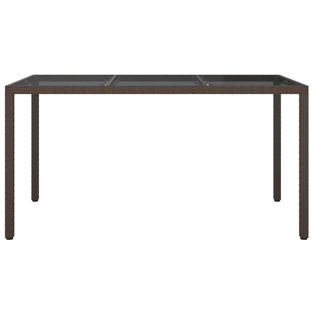 vidaXL Garden Dining Table Brown 150 x 90 x 75 cm Poly rattan