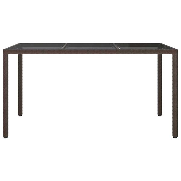 vidaXL Garden Dining Table Brown 150 x 90 x 75 cm Poly rattan