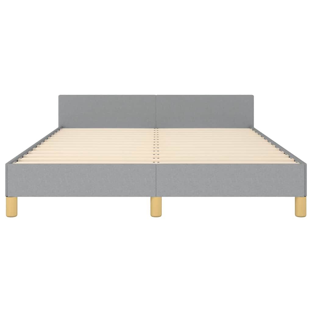 vidaXL Bed Frame without Mattress Light Grey Queen Fabric
