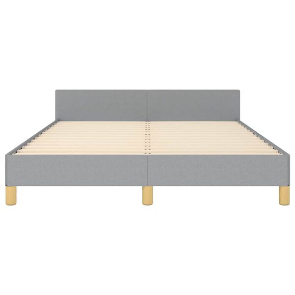vidaXL Bed Frame without Mattress Light Grey Queen Fabric