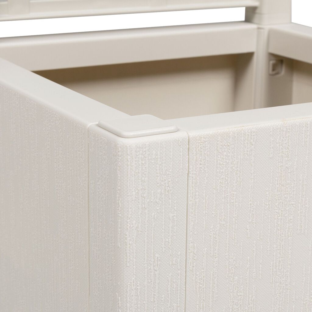 vidaXL Garden Planter with Trellis White 36x36x140 cm PP