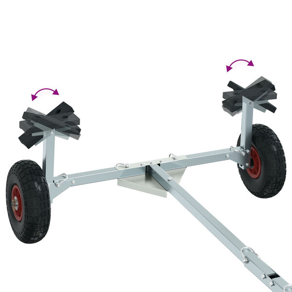 vidaXL Boat Trailer with 2 Wheels, Foldable and Adjustable, 160 kg Steel