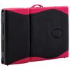 vidaXL Foldable Massage Table 4 Zones Wood Black and Pink