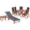 vidaXL 9 Piece Outdoor Dining Set with Cushions Solid Acacia Wood