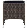 vidaXL Garden Table Brown 40x40x45 cm Poly Rattan