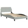 vidaXL Bed Frame "Dover" Light Grey 100x190 cm Velvet