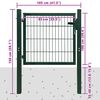 vidaXL Fence Gate Steel Green 100x100 cm