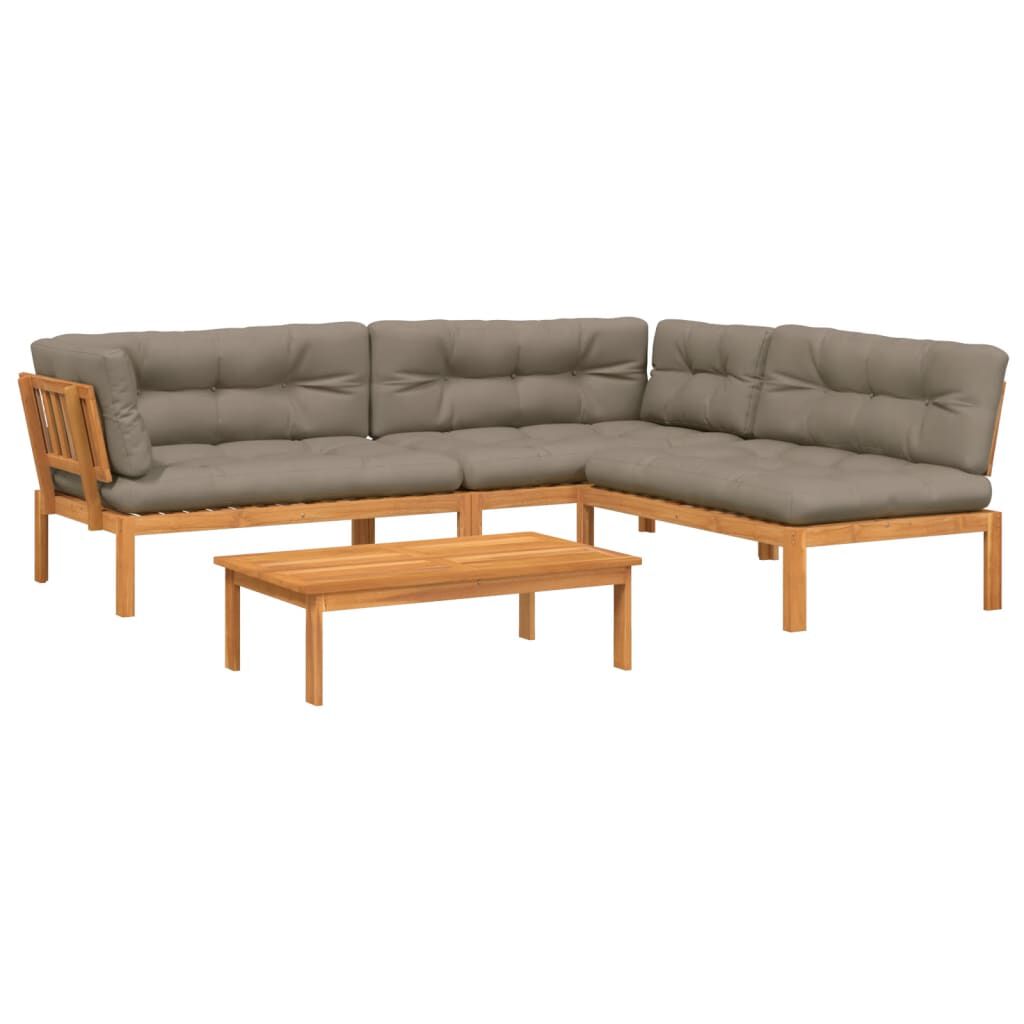 vidaXL 4 Piece Garden Pallet Sofa Set with Cushions Solid Wood Acacia