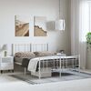 vidaXL Metal Bed Frame without Mattress with Footboard White 150x200cm
