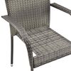 vidaXL Stackable Outdoor Chairs 2 pcs Grey Poly Rattan