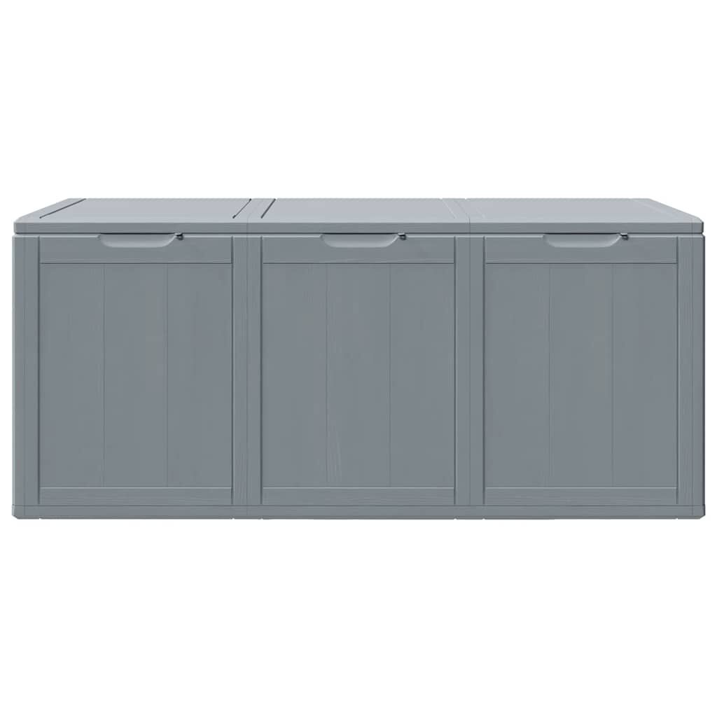 vidaXL Garden Storage Box 270L Grey PP Wood Look