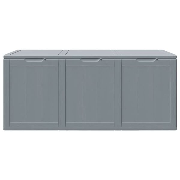 vidaXL Garden Storage Box 270L Grey PP Wood Look