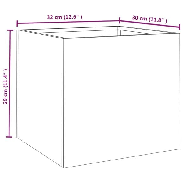 vidaXL Planters 2 pcs 32x30x29 cm Corten Steel