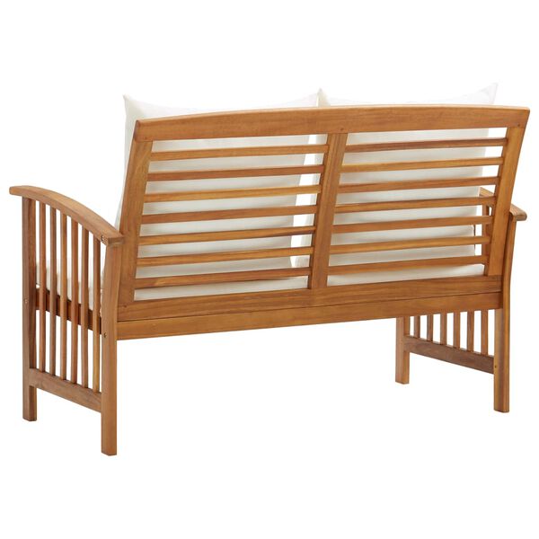 vidaXL Garden Bench with Cushions 119 cm Solid Acacia Wood