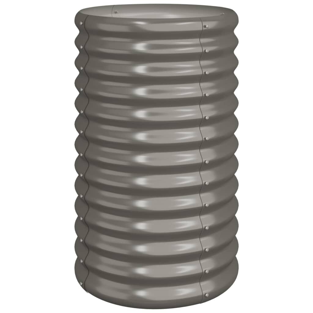 vidaXL Garden Planter Powder-coated Steel 40x40x68 cm Grey