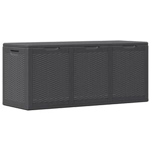 vidaXL Garden Storage Box 270L Black PP Rattan
