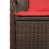 vidaXL Garden Storage Bench with Cushion Brown Poly Rattan