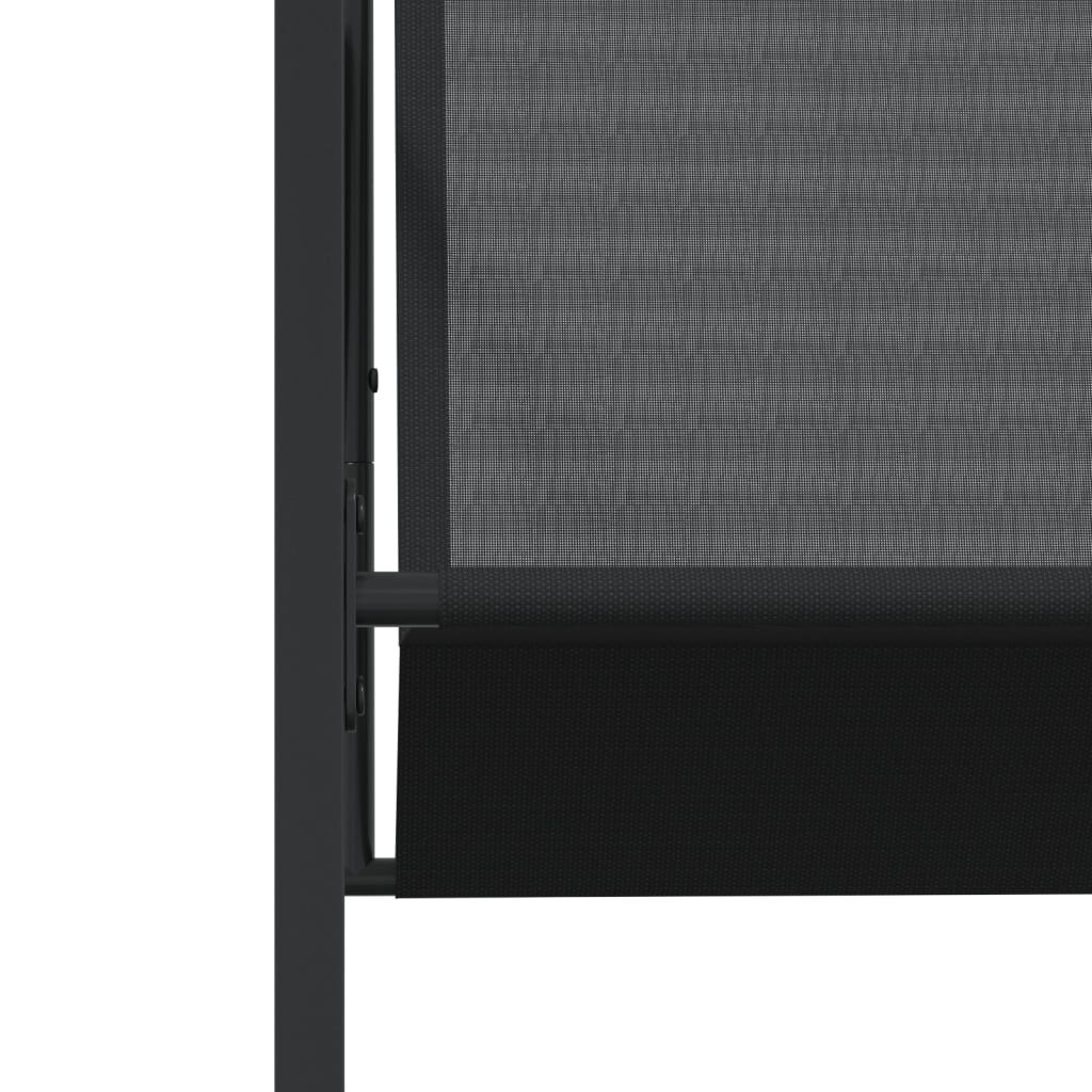 vidaXL 9 Piece Garden Dining Set Black Textilene