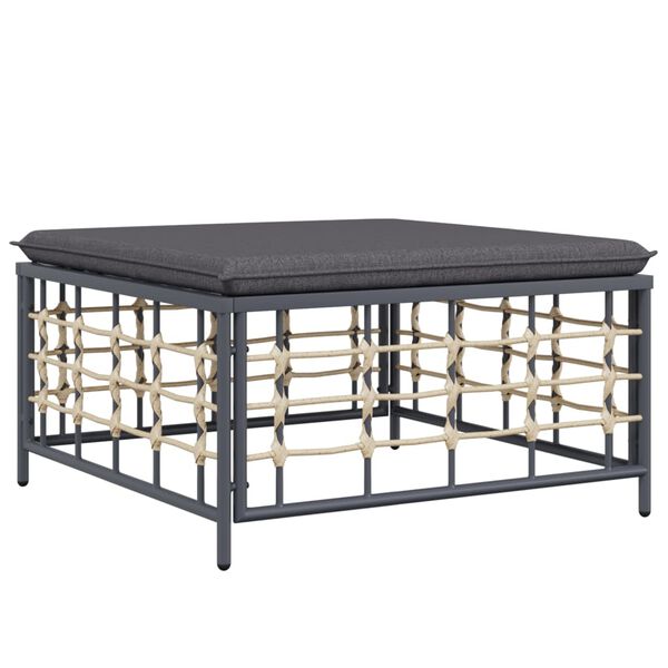 vidaXL 8 Piece Garden Lounge Set with Cushions Anthracite Poly Rattan